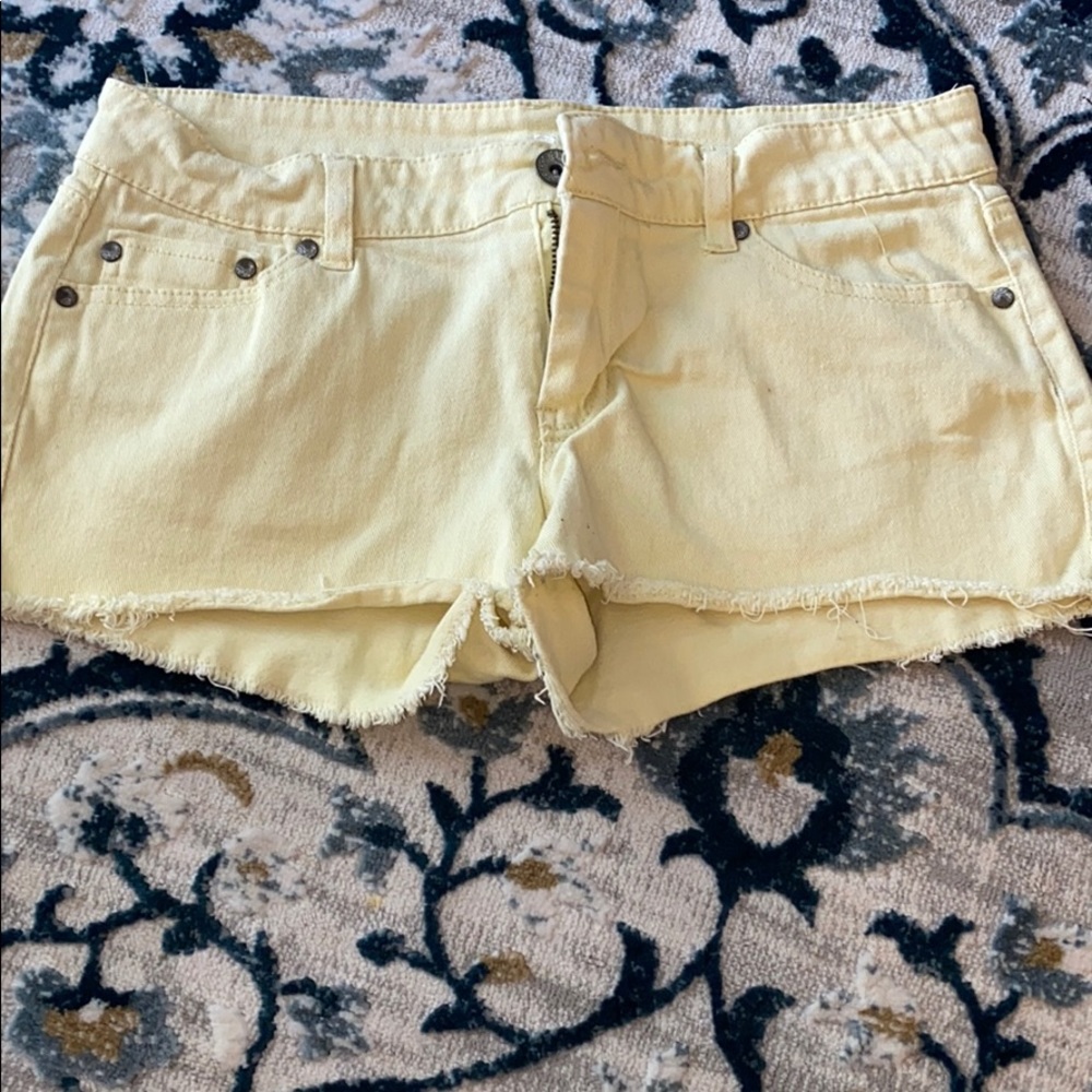 Yellow jean shorts